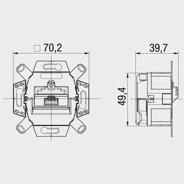 Rutenbeck 138104030 ClassEA iso-Anschlussdose, geschirmt, 1-fach, Unterputz, abbrechbarer Tragring für Stegversion, für Abdeckungen der Elektro-Installationsmaterial-Hersteller