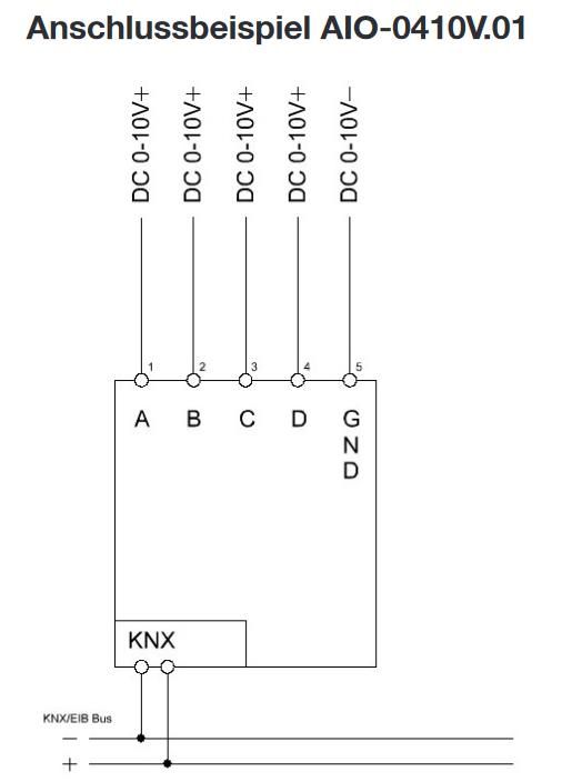 MDT AIO-0410V.01 Analog Ein-/Ausgang 4-fach, 2TE REG, 0-10V