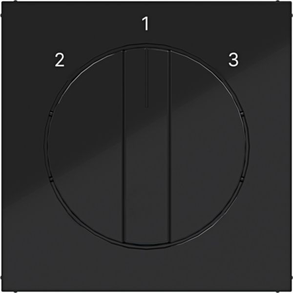 Hager WAF1316BG Zentralstück mit Drehknopf für 3-Stufenschalter, A.x/C.x, nachtschwarz glänzend