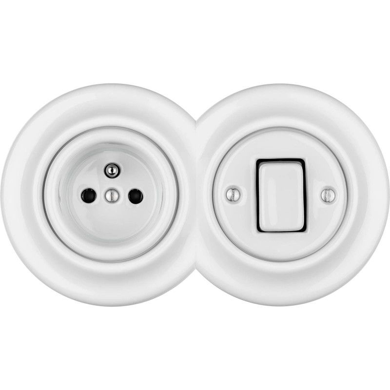 Katy Paty ALBA Porzellan-Taster breit, Dimmer, Endstück