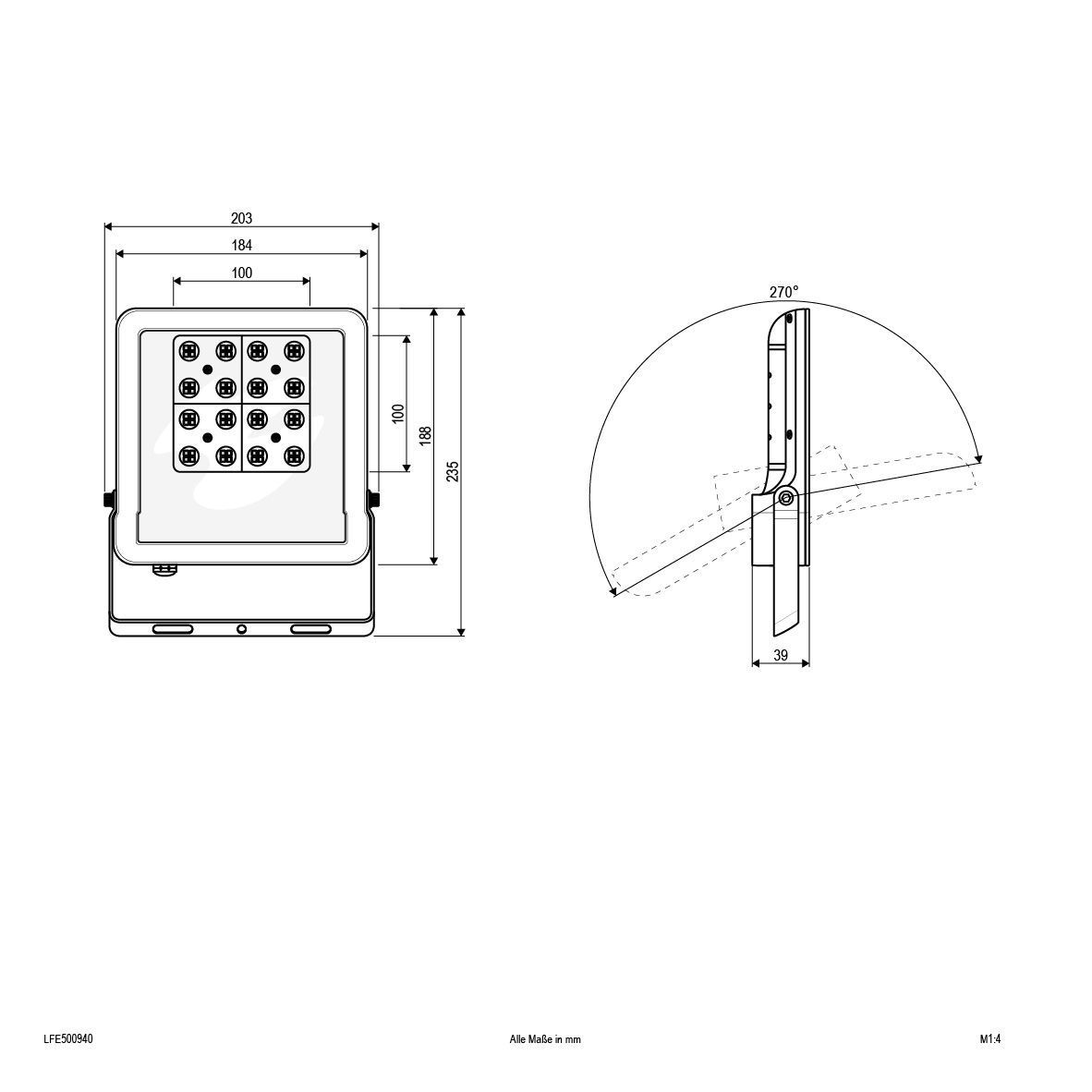 EVN LFE500940 LED Fluter / Strahler 4000K,  6000lm