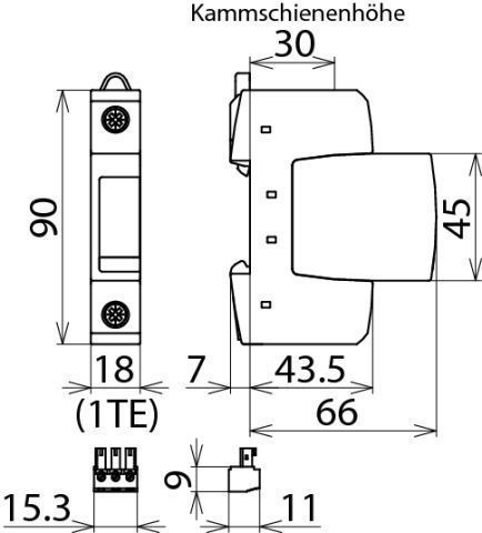 Dehn + Söhne 952090 Überspannungsableiter Typ 2 DEHNguard S 1pol 275VAC