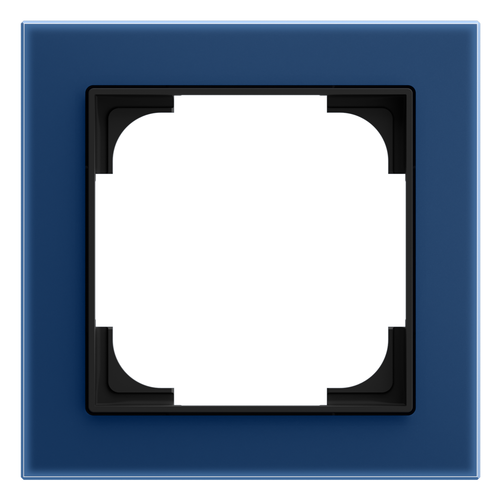 Busch-Jaeger 1721-4028 Abdeckrahmen 1-fach, Busch-art linear, glas blau matt