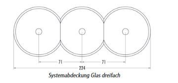 THPG 100610 Systemabdeckung Mittelteil vollflächig Weißglas