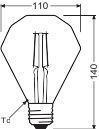 Ledvance 4058075091955 Vintage 1906® LED Diamond, 300 °, 4 W, 824, 470 lm, E27, nicht dimmbar