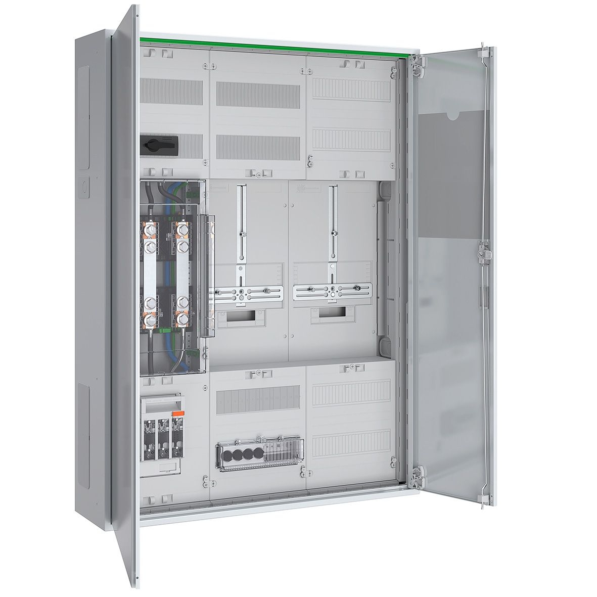 ABN ABNRS307X1551 Wandlerschrank 100A Mittnetz 5-polig, zu NH00, AB LA 125A, weiß