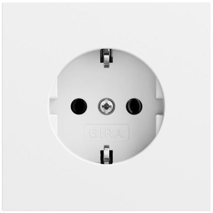 Gira 446672 Schutzkontakt-Steckdose ohne Befestigungskrallen Flächenschalter, System 70, reinweiß seidenmatt (lackiert)