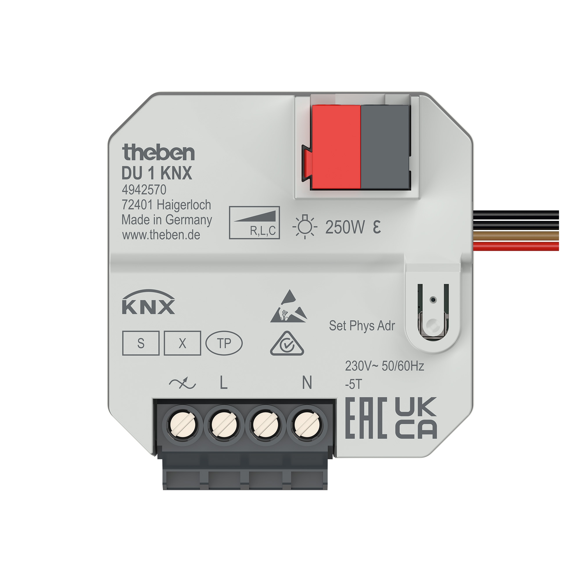 Theben 4942570 DU 1 T KNX UP-Dimmaktor, 1 Kanal