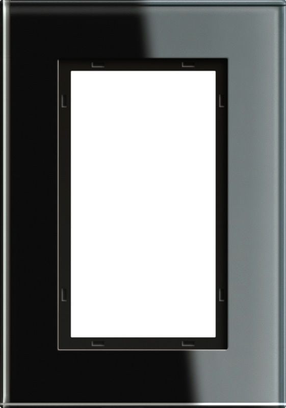 Gira 100105 Abdeckrahmen 1,5-fach, Gira Esprit, Glas schwarz
