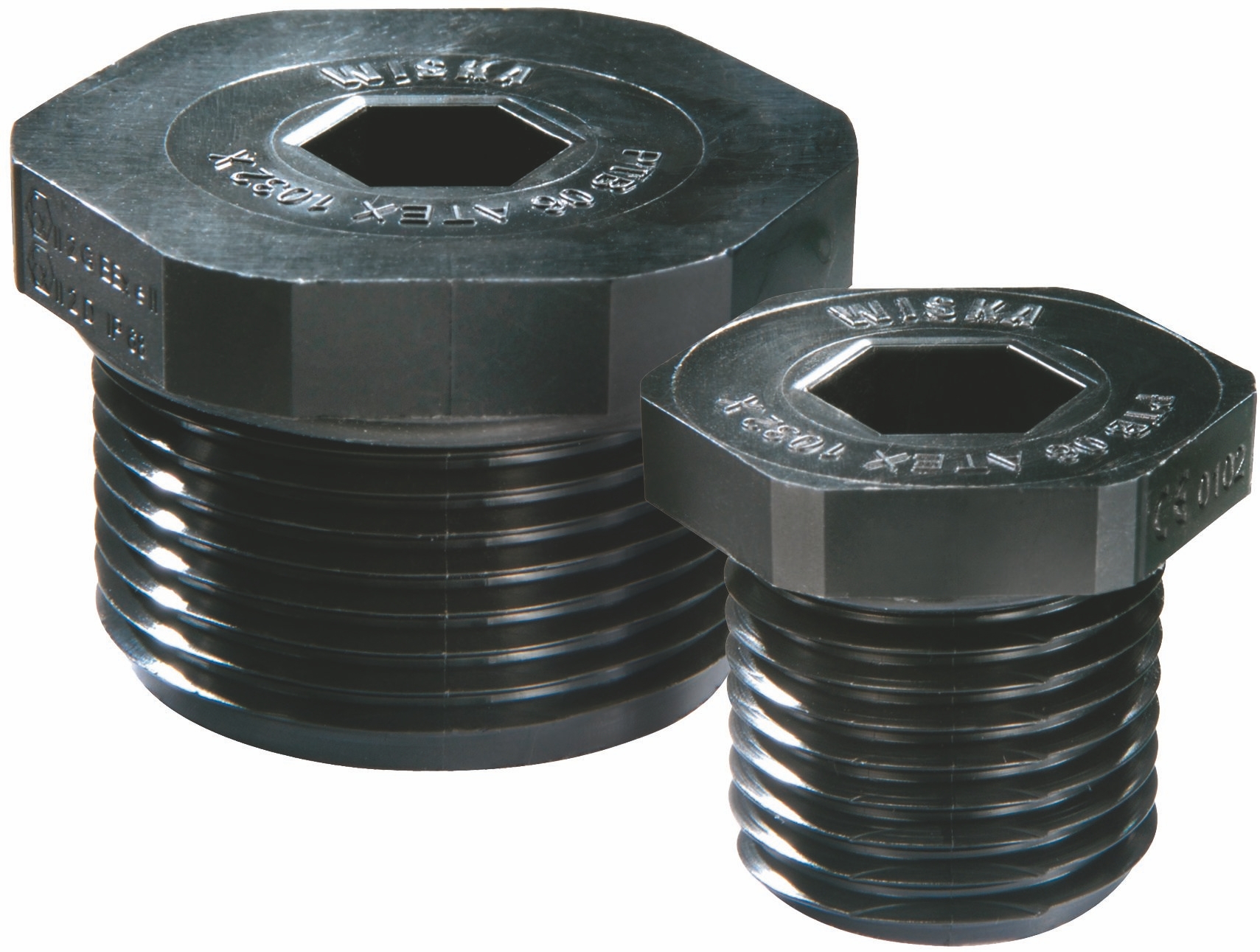 WISKA 10065300 EX-Kunststoffverschlussschraube M12, schwarz