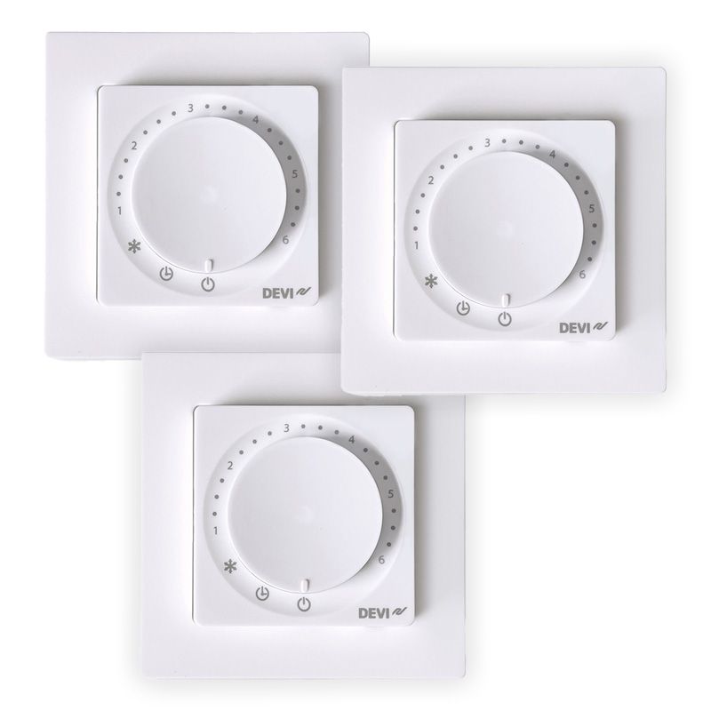 Devi 140F1160-3 DEVIreg™ Basic Progammierbarer Fussbodenboden-Thermostat, 3er Set