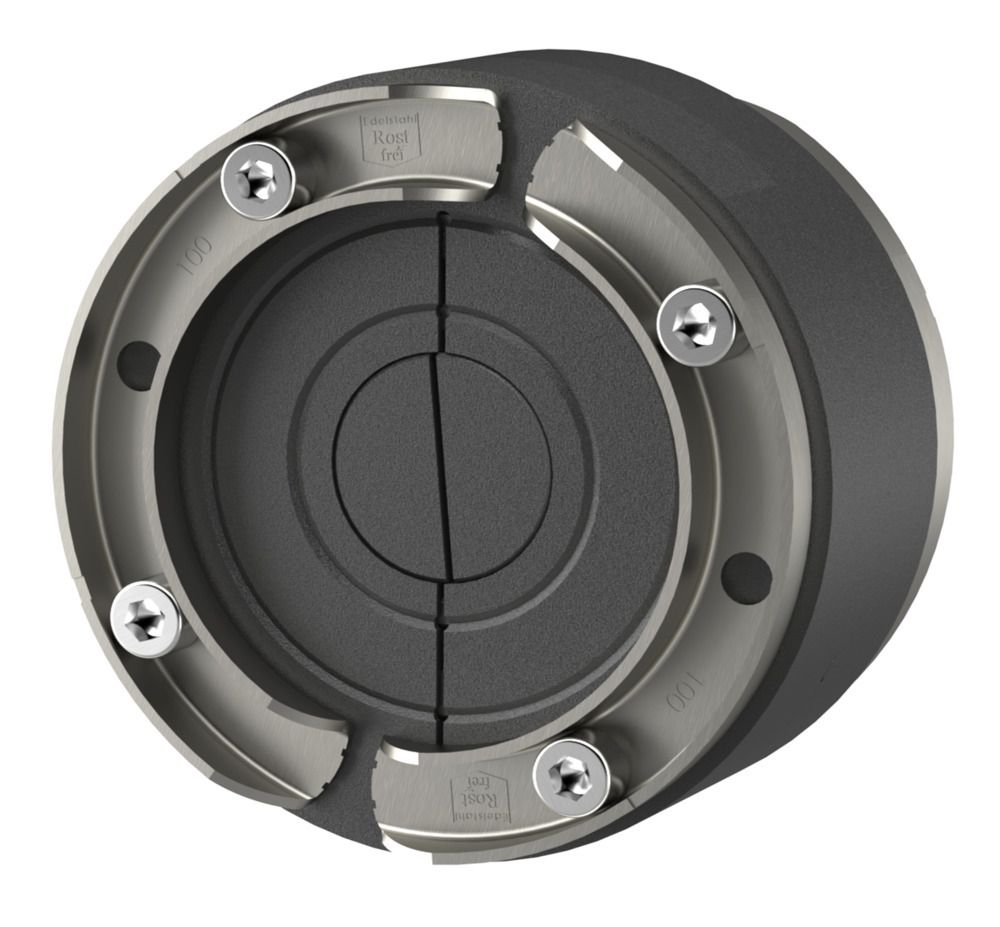Hauff 3030300058 Standard-Ringraumdichtung für Rohre mit U-Profil-Pressplatten mit gestufter Supersegmentringtechnologie HSD100 SSG 1x25/32/40/50/63 b40 A2/EPDM