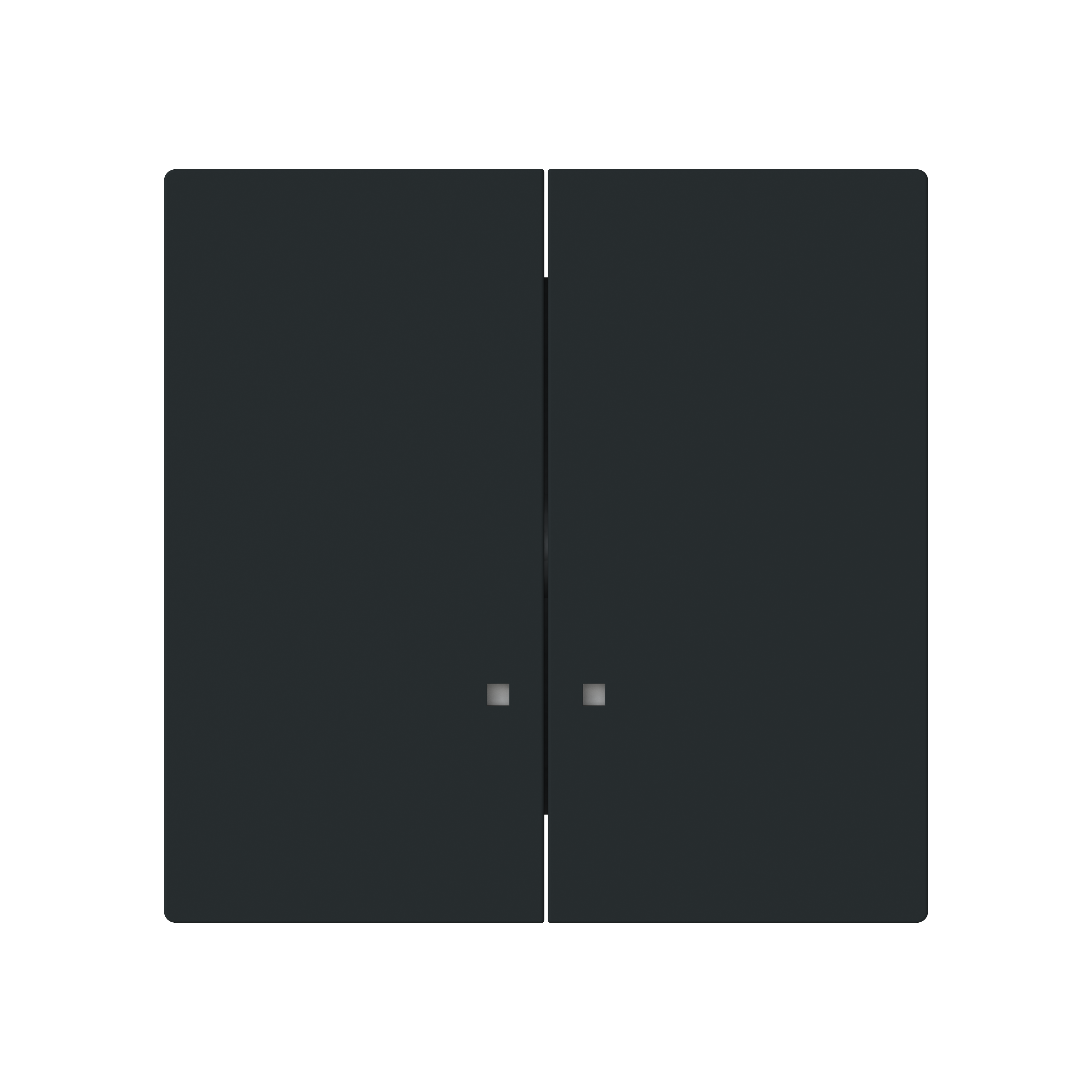 Busch-Jaeger 1785 K-45M Wippe 2-fach mit kleiner transparenter Kalotte, schwarz matt, Busch-art linear