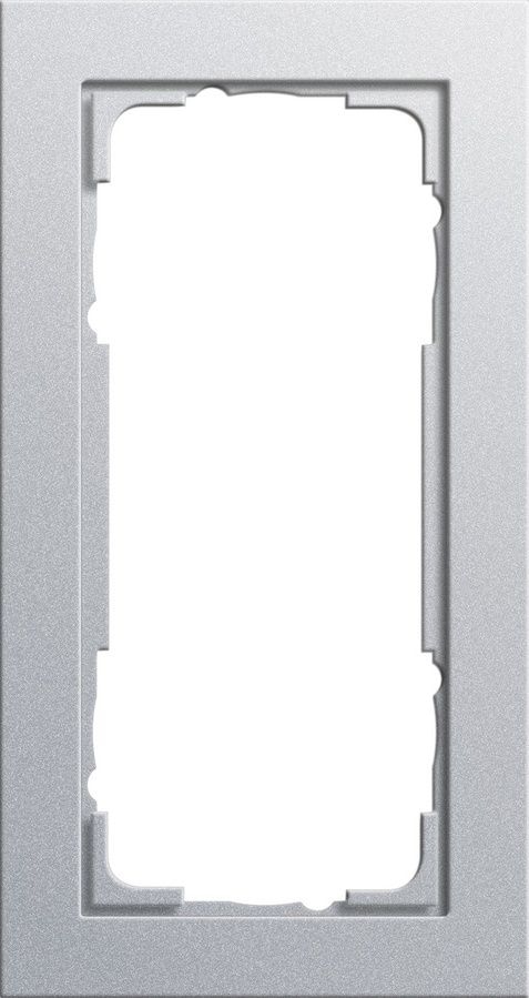 Gira 100225 Abdeckrahmen 2-fach ohne Mittelsteg. Gira E2, Farbe alu