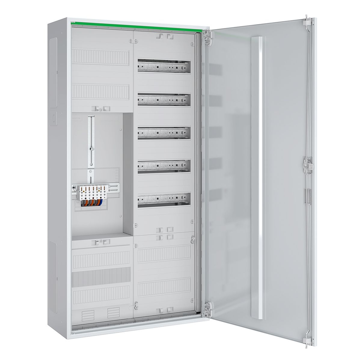 ABN ABNRS207Z0051 Zählerschrank 3Pkt, 1Z, 1V, 1APZ, HLAK/ZSK, IP44, SKII, 5-polig, BxHxT 550x1100x210 mm, weiß