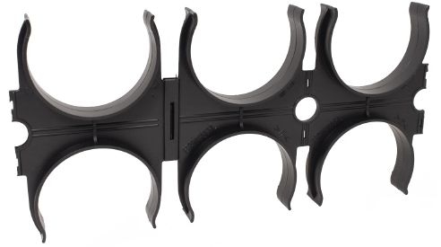 Fränkische Rohrwerke 19946075 Kabuflex-Abstandhalter 6-fach, 75mm, schwarz