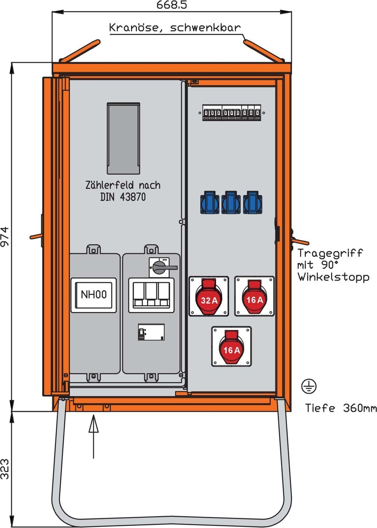 Walther WAV0100R1 Anschlussverteiler 22kVA