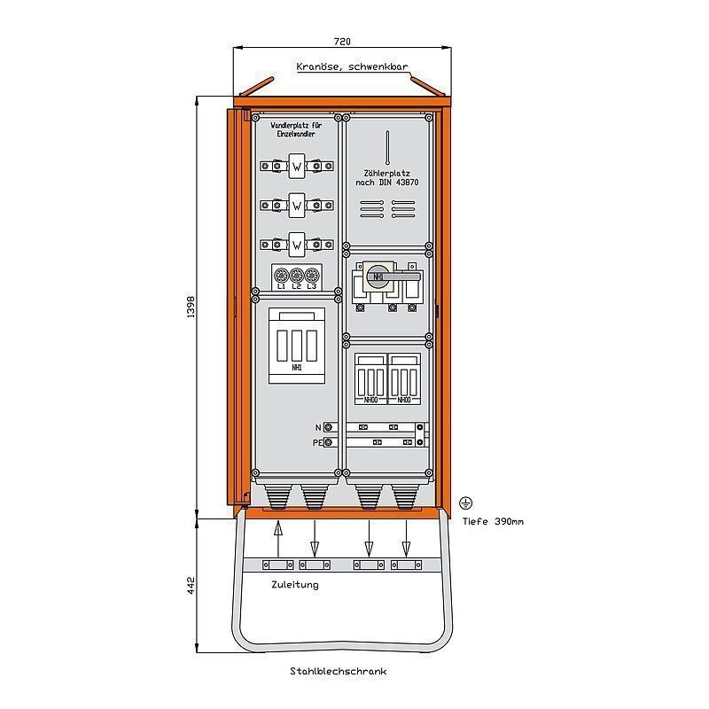 Walther Electric WA0032 Anschlussschrank 138kVA