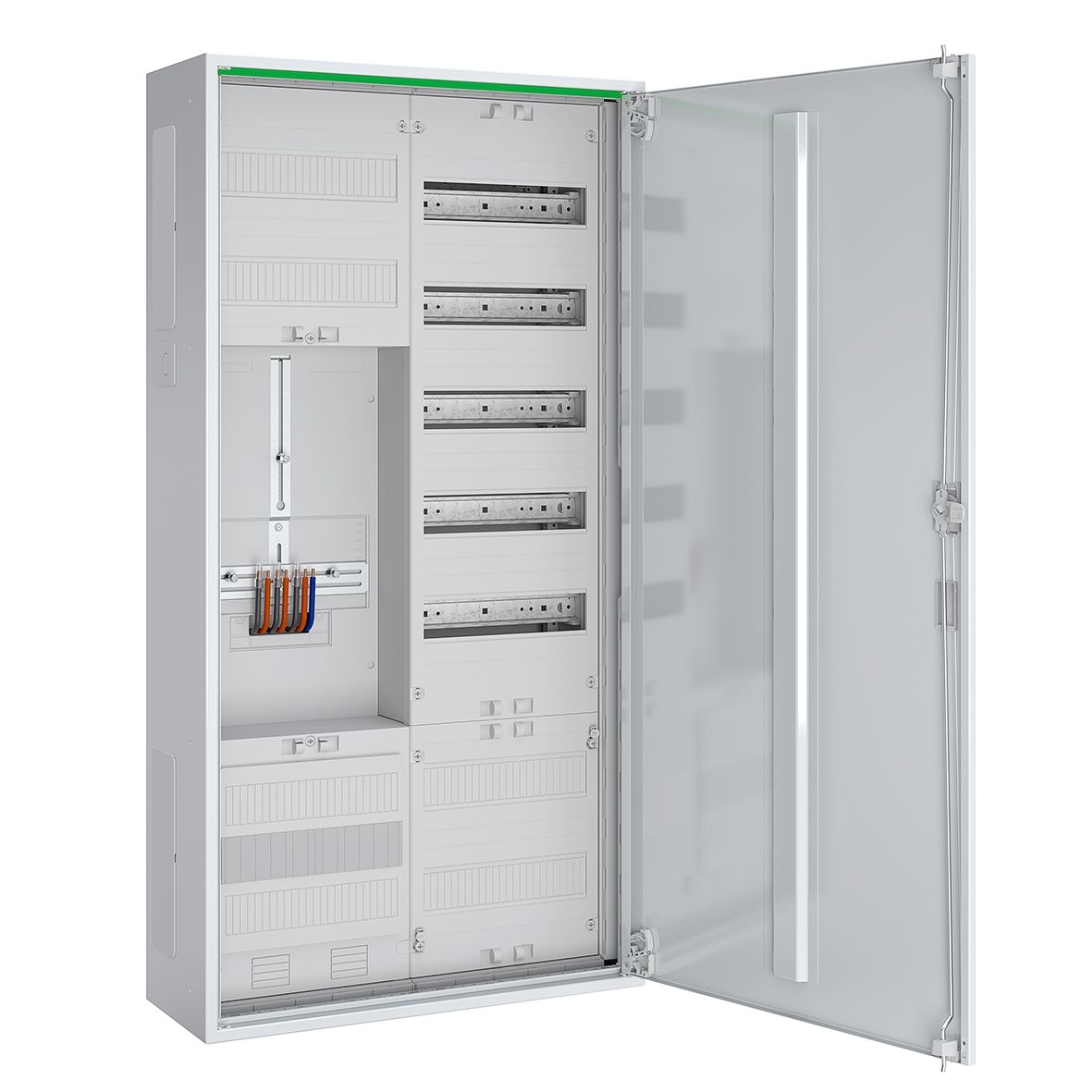 ABN ABNRS207Z0011 Zählerschrank 3Pkt, 1Z, 1V, 1APZ, HLAK, IP44, SKII, 5-polig, BxHxT 550x1100x210 mm, weiß