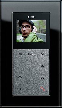 Gira 100205 Abdeckrahmen 2-fach ohne Mittelsteg, Gira Esprit, Glas schwarz