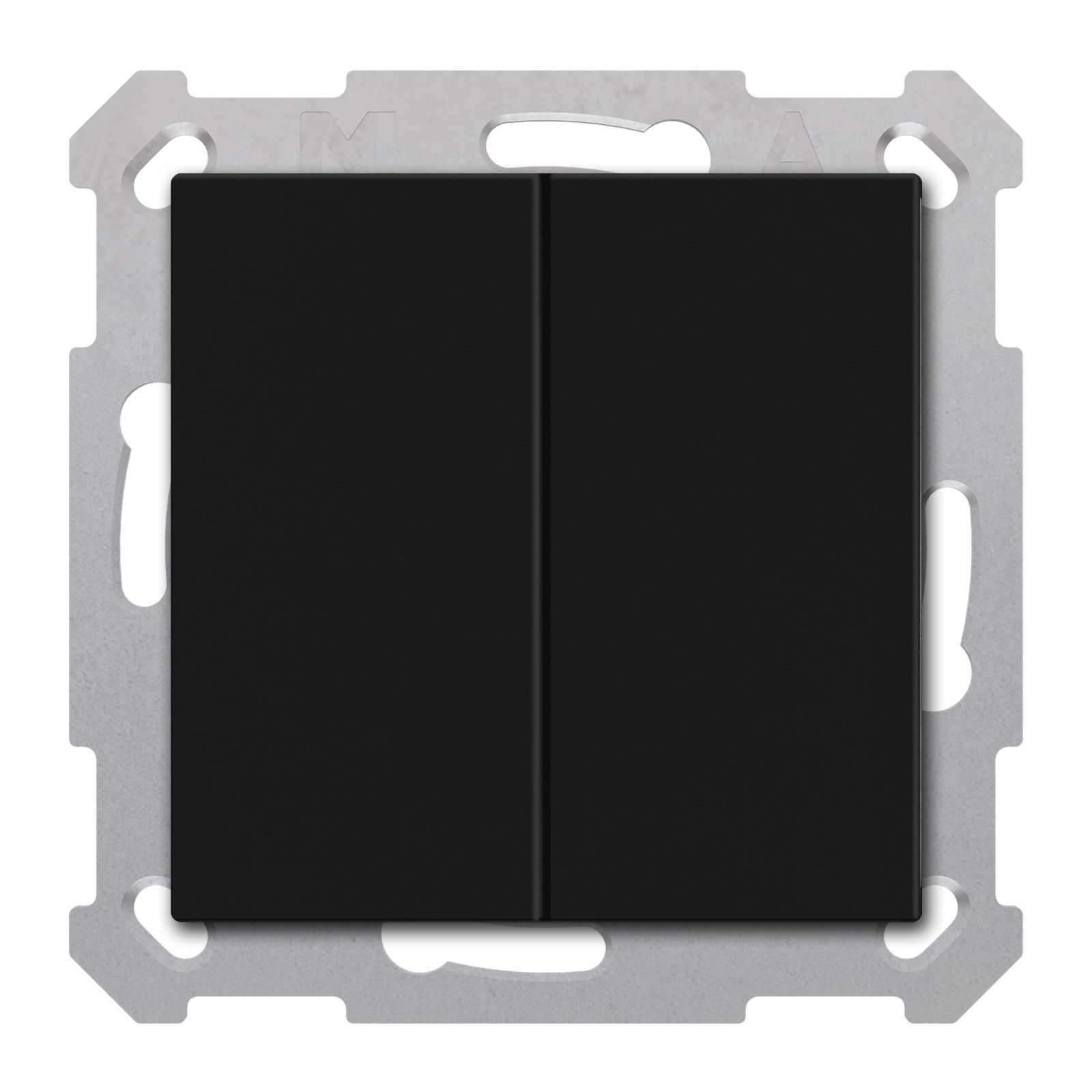 MDT RF-TAL55B206.01S KNX RF+ Taster Light 55 Basic 2-fach, Secure, Schwarz matt, Neutral