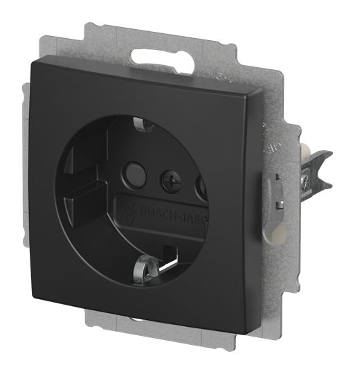Busch-Jaeger 20 EUCB-915 Schutzkontaktsteckdose Safety+, Busch-balance SI, schwarz matt