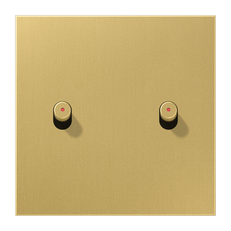 Jung ME12-5KOCR25 Abdeckung mit Kipphebel "Zylinder", mit Lichtleiter, 2 Kipphebel, Serie LS 1912, Messing classic
