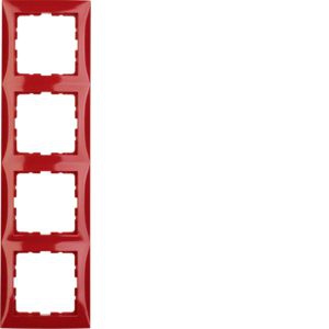 Berker 10148962 Rahmen 4-fach, S.1, rot glänzend