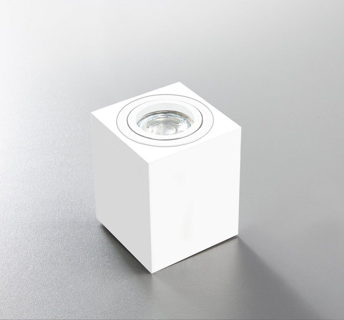 Heitronic 500738 Aufbau-Strahler ADL8001, eckig, für GU10 max 5 W, IP20,  Höhe 100 mm, schwenkbar, weiß