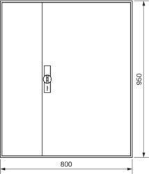 Hager ZB23W, univers Z Leerschrank m. Tür IP54, H=950mm, 3 Felder