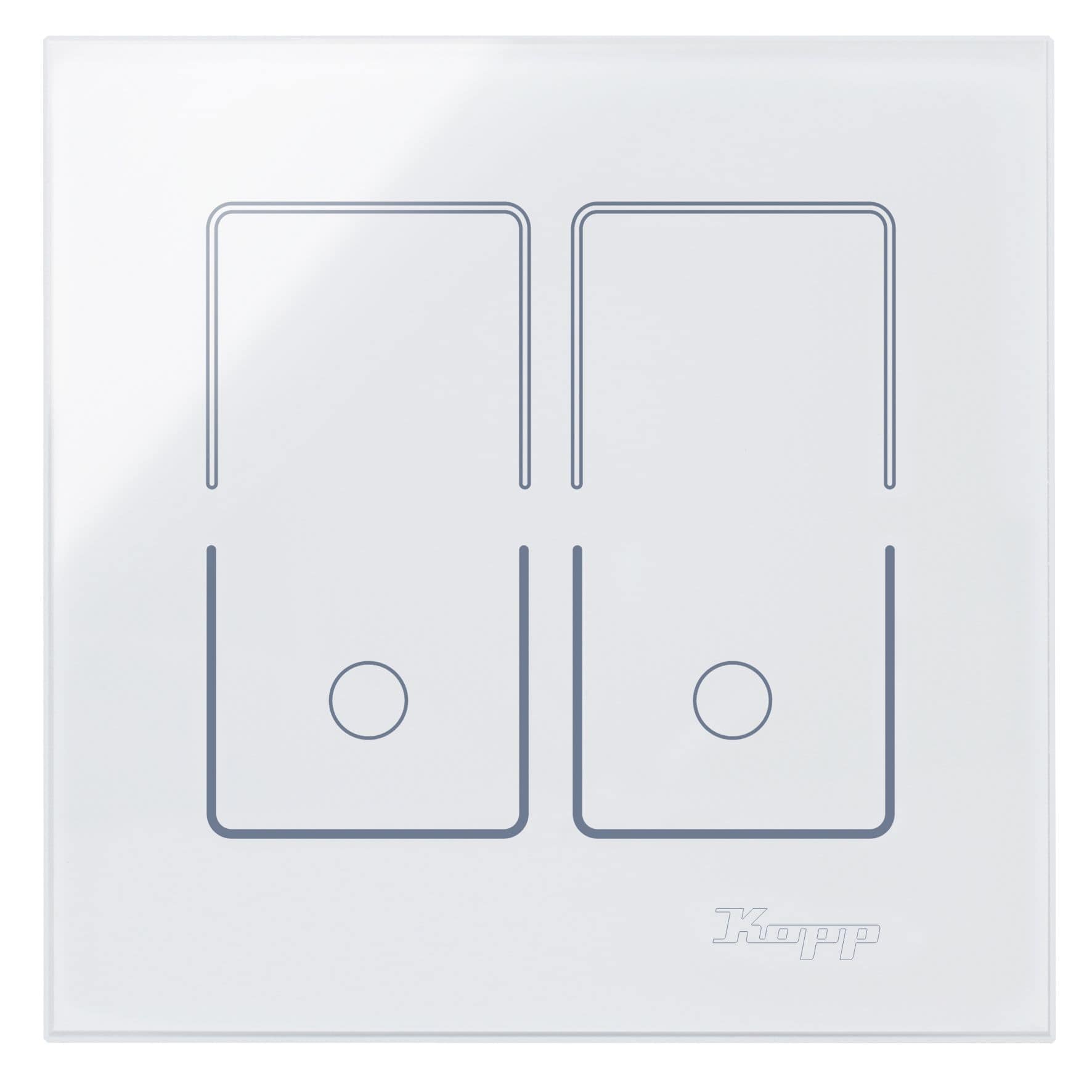 Kopp 852002010 Glas-Touchsensor für Doppelschalter/Taster, weiß