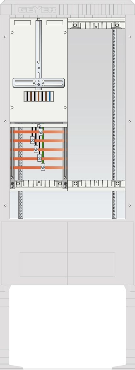 ABN SB175ZL1500X Straßenbeleuchtung Anschlusssäule 1 ZP, 5pol, Leerplatz 250x750, ohne HAK, grau
