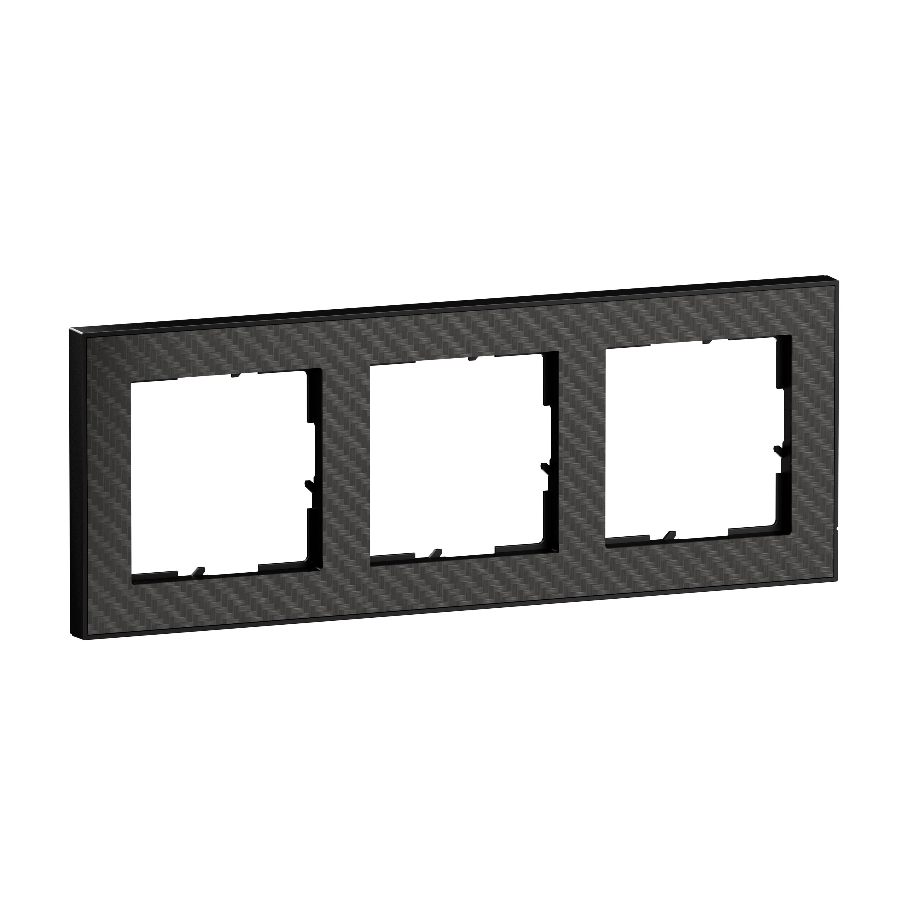 Legrand 765193 SEANO+ 3-fach Rahmen mit Echtmaterialoberfläche, Karbon