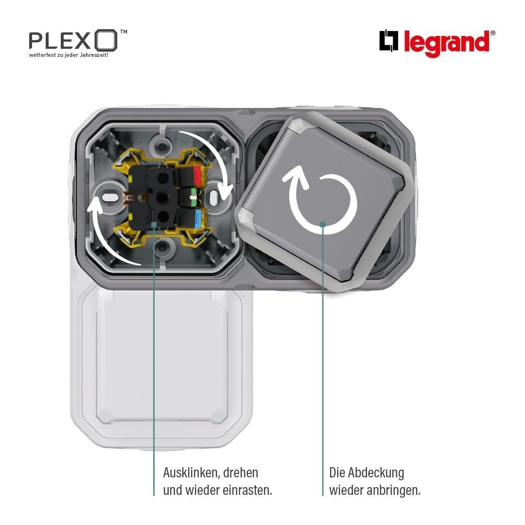 Legrand 069801L Plexo New Einsatz Wechselschalter 10 AX, anthrazit