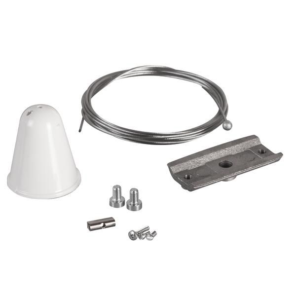 Brumberg 88115070 Seilabhängung mit Baldachin zu Stromschiene 88101-88104, Pendellänge 2000 mm, weiß