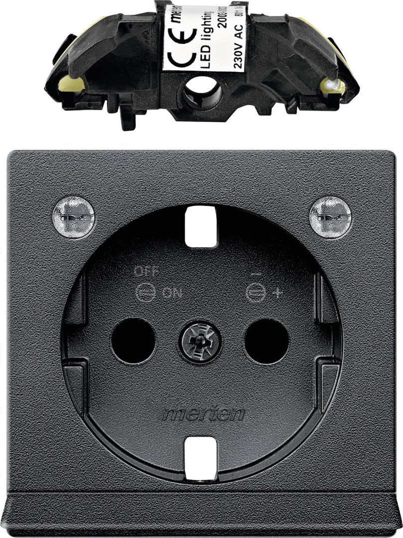 Merten MEG2334-0414 Erweiterungsset LED Beleuchtung für Schutzkontakt-Steckdosen, System M, anthrazit