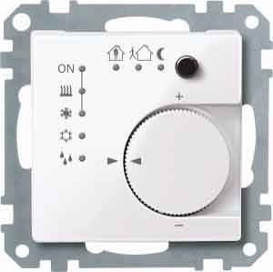 Merten 616725 KNX Raumtemperaturregler UP/PI mit Tasterschnittstelle 4-fach, System M, aktivweiß glänzend