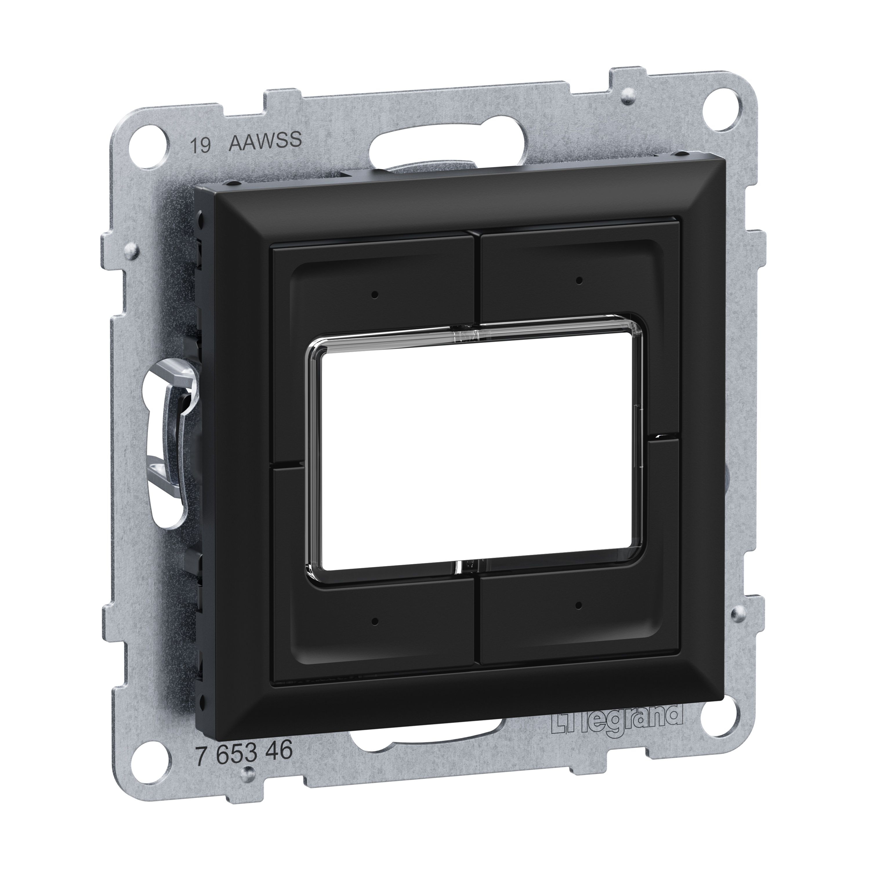 Legrand 765812 SEANO MyHome Szenentaster zum Abrufen von 4 Szenarien inklusive Abdeckung, schwarz