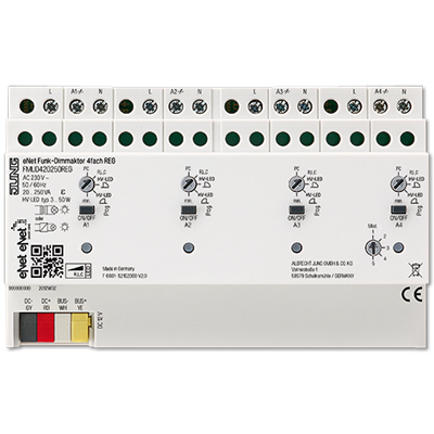 Jung FMUD420250REG eNet Funk-Dimmaktor 4-fach REG