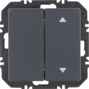 Berker 24126386 Wandsendermodul mit Wippe 2-fach, einseitig mit Aufdruck "Pfeile", KNX EnOcean Q.x, anthrazit samt