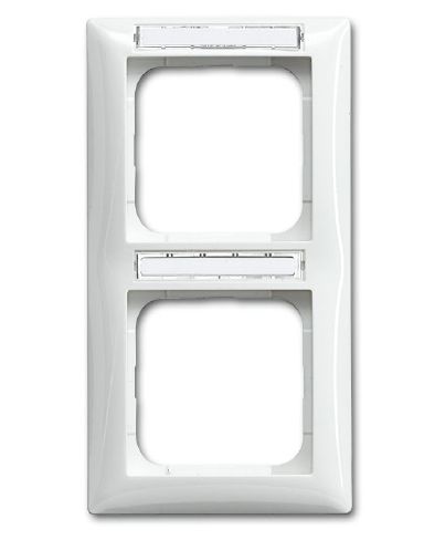 Busch-Jaeger 1722 NS-914 Abdeckrahmen 2-fach mit Beschriftungsfeld Busch-balance SI, vertikal, alpinweiß glänzend