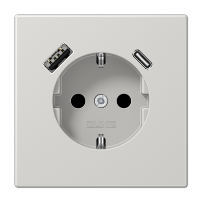 Jung LS1520-15CALG Schutzkontakt-Steckdose mit USB Typ A und C