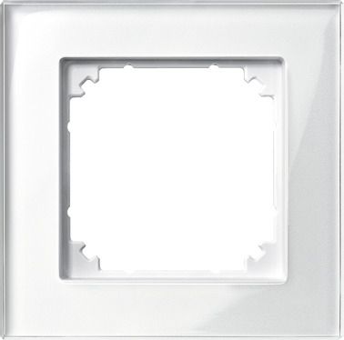 Merten 489119 Echtglasrahmen 1-fach, M-PLAN, Brillantweiß