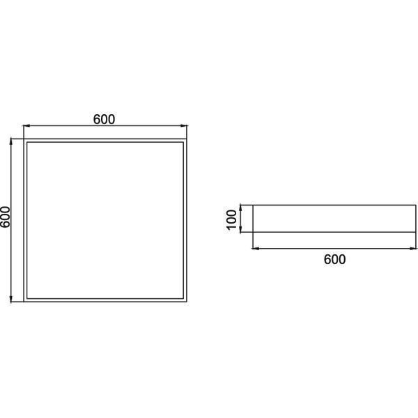 Brumberg 13710164 LED-Anbauleuchte 600 x 600 mm direkt, 4000 K, 44 W, Betriebsgerät DALI dimmbar, Abdeckung opal, silber