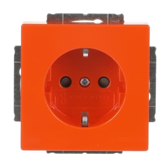 Busch-Jaeger 20 EUCKS-14-82 Schutzkontakt-Steckdose Safety+, ohne Aufdruck, für SV/ZSV, orange glänzend, Plattform 63