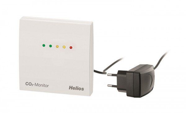 Helios 40107 CO2-Monitor zur Wandmontage (mit Netzstecker) zur Überwachung der Luftqualität