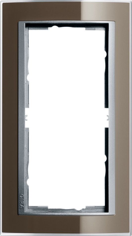 Gira 1002766 Abdeckrahmen 2-fach ohne Mittelsteg Zwischenrahmen Farbe alu, Gira Event, Klar braun