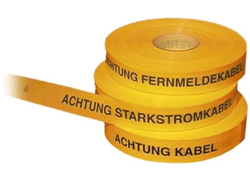 Cellpack 145862 Trassenwarnband Nr.26 "ACHTUNG KABEL", 250m, gelb, Trassenband, Warnband, PE Band