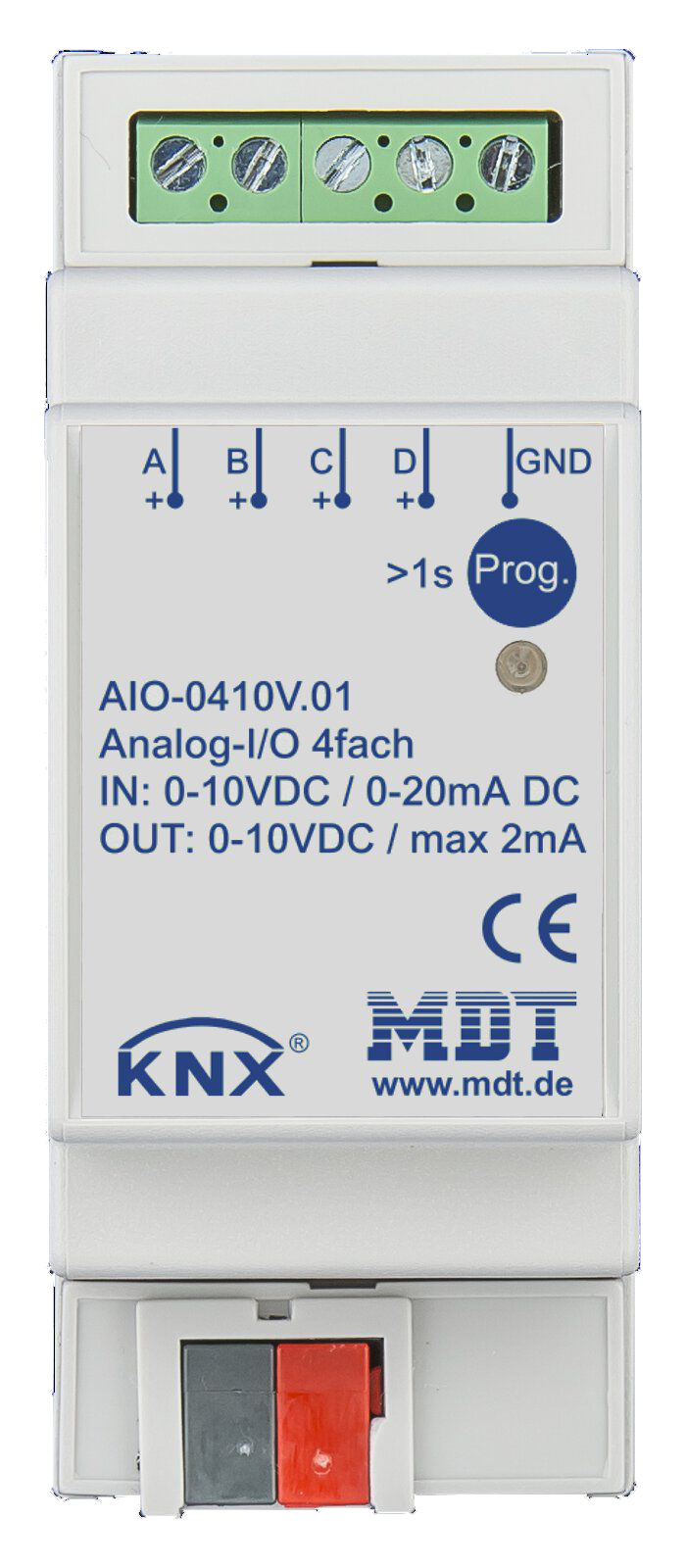 MDT AIO-0410V.01 Analog Ein-/Ausgang 4-fach, 2TE REG, 0-10V