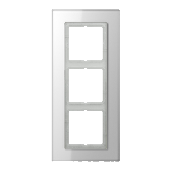 Jung LSP983GLWW Glasrahmen 3-fach, senkrechte und waagerechte Montage, Glas, LS PLUS, alpinweiß (Glas)
